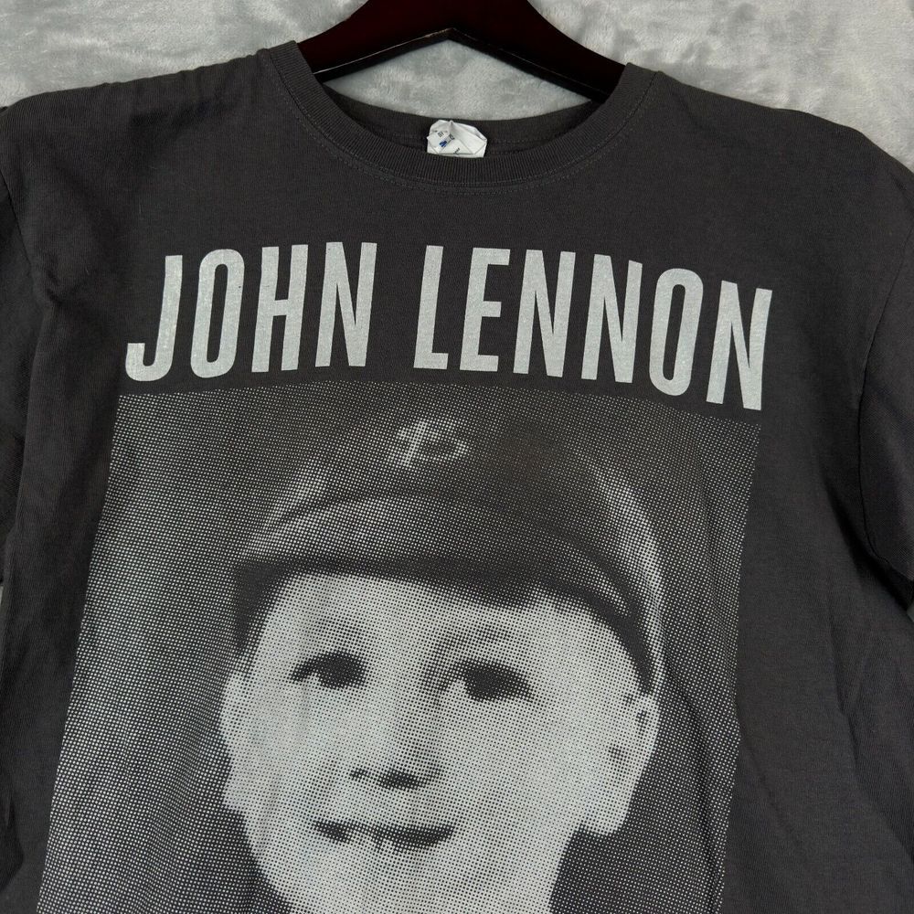 John Lennon Shirt Mens Medium Graphic Tee Imagine Peace Anvil Blue Bar Tag Y2K